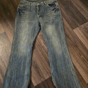 JELLO JELLO SM Gold-detailed Embroidery Washed Jeans